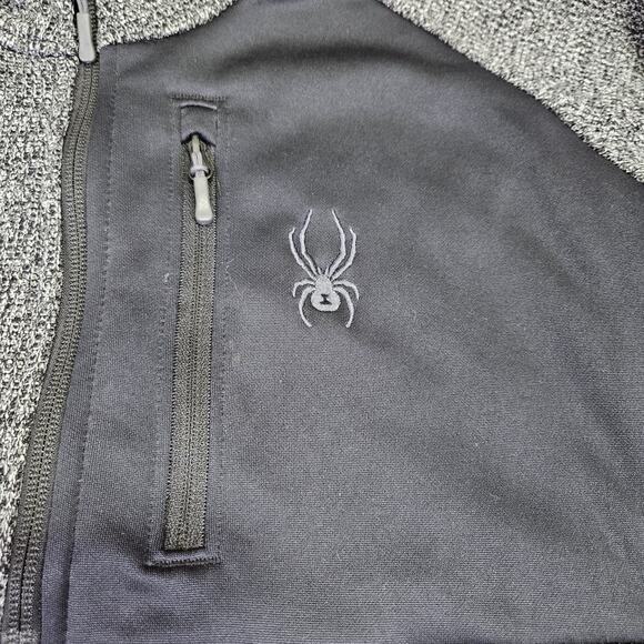 Spyder Gait Men 1/2 Zip Sweater Jacket XXL Gray Black Knit Outdoor Fleece 229518 - Picture 7 of 15
